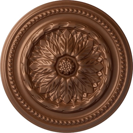 Ekena Millwork Chester Ceiling Medallion (Fits Canopies up to 2 1/4"), 15 3/4"OD x 1 7/8"P, Polished Copper CM15CHPOS
